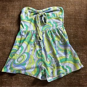 Women’s Terry Romper from Wild Fable in the Blue Swirl Pattern, Size Small
